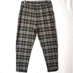 Terra & Sky Casual Pants Womens Plus Sz 14W Pull On Elastic Waist Dark Plaid